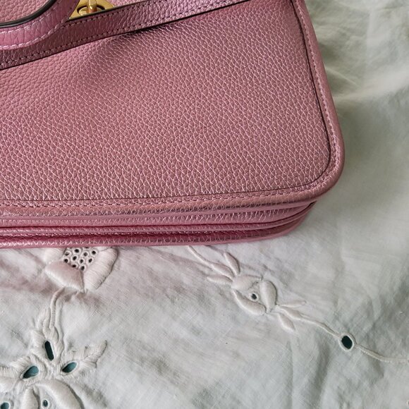 Coach C6662 Slim Turnlock Crossbody in Pink Metallic - Picture 3 of 14